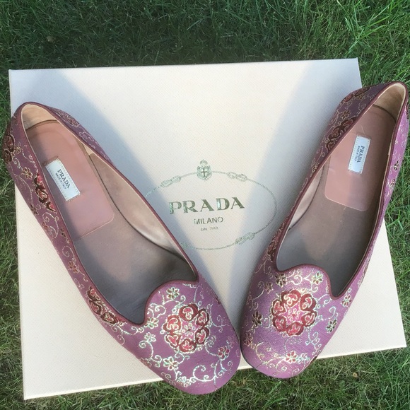 Prada Shoes - Prada💕Brocade Flats EUC
